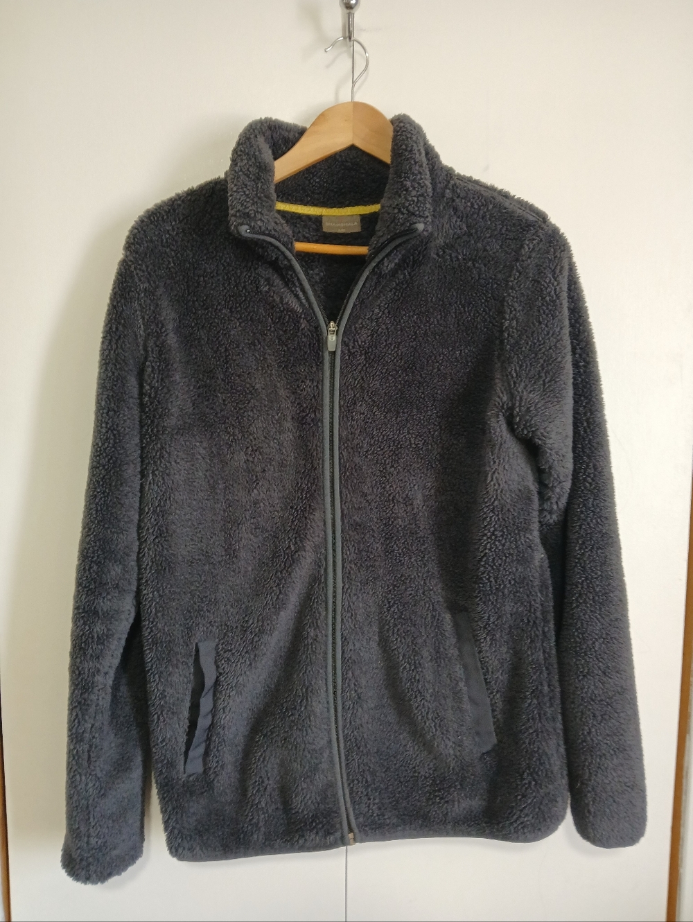 Shambhala Charcoal Teddy Sherpa Fleece Jacket - Cozy Athleisure - Size L